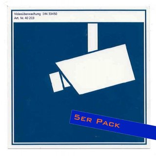 Kamera�berwachung - Aufkleber - 5er Pack