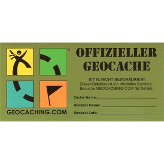 Offizieller Geocache-Sticker, mittel - 4 Farben Druck