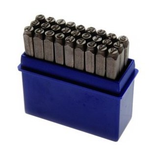 Einschlagbuchstaben 27-tlg; 4mm Schriftgr��e