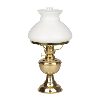 Petroleumlampe Messing, wei�, lang